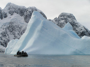 Zodiac and iceberg Antarctica