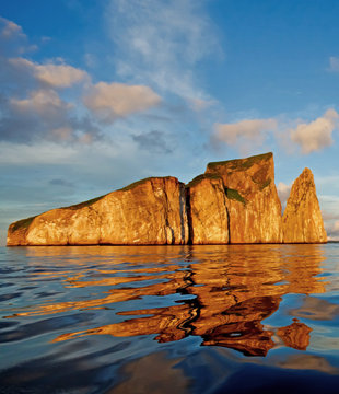 Kicker Rock, or Leon Dormindo off San Cristobal Island in the Galapagos. A premier site to dive and snorkel.