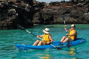 Sea Kayaking off San Cristobal Island in the Galapagos. Aqua-Firma Adventure & Wildlife Travel in South America.
